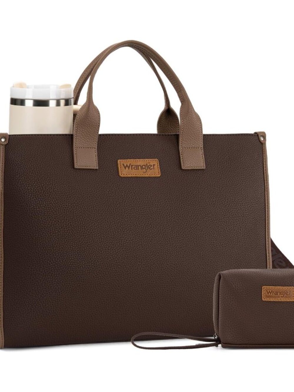 Wrangler Laptop Tote Bag for Women 15.6" Work Handbag Computer Briefcase | Leath
